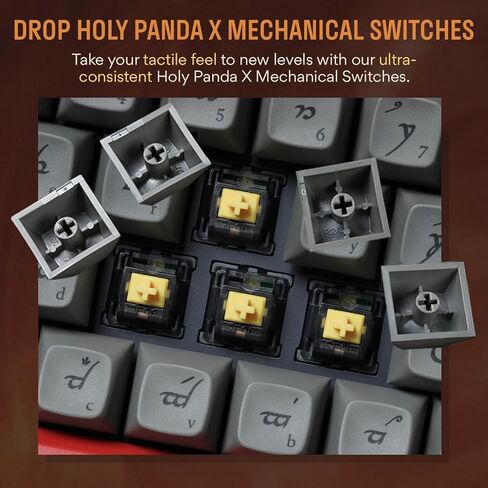 لوحة المفاتيح الميكانيكية DROP + Lord of The Rings™ Black Speech TKL - أغطية مفاتيح ملف تعريف MT3 مع مفاتيح مميزة - مفاتيح اللمس Holy Panda X - أغطية مفاتيح PBT Dye-Sub - إضاءة خلفية LED - أسود in Saudi Arabia