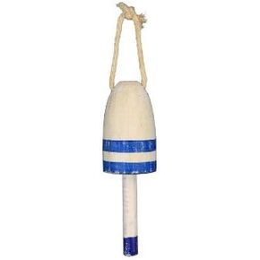 Hampton Nautical Wooden Vintage Dark Blue Maine Lobster Trap Buoy, 7"