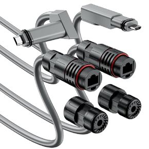 Starlink Ethernet Adapter V2 (2 Pack) Waterproof & Rainproof SPX to RJ45 Connectors for Starlink Actuated Gen 2 Dish and Router Accessories for Starlink Cable Extension (3.3FT / 1M)