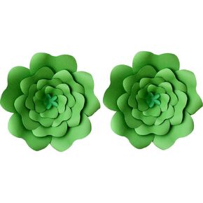 12inch 2pcs Paper Flower Decroations 3D Paper Flower DIY Handcrafted Flowers Wedding Party Backdrop Flowers Wall Backdrop Flower for Birthday Table Baby Shower Home Decor (12inch, Rose Red)