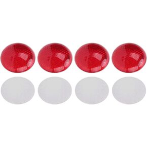 Reflective Sticker, 4Pcs Red Reflector Round 3 Dimensional Abs Decoration Protection Decal For Automobile Motorcycle