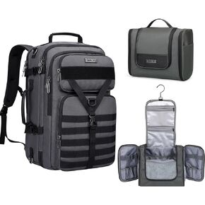 WITZMAN Carry On Travel Backpack for Men Large Convertible 45L Nylon Backpack 3 in 1 Bag and mens travel bag toiletry Large Hanging Multi-organization Bathroom Bag