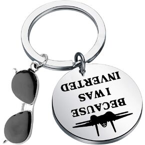 Pilot Gift Flight Crew Gift Because I was Inverted Keychain