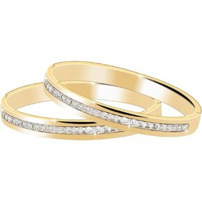 MILAKOO 2Pcs Stainless Steel Bracelets Bangle with Cubic Zirconia Rhinestones for Women Tri-color