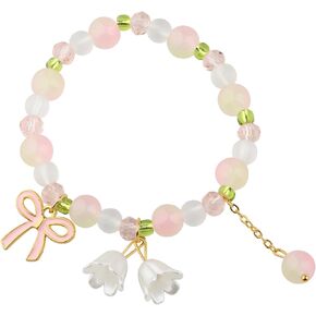 ENSIANTH Coquette Pink Bow Bracelet Coquette Girly Gift Pink Bow Gift Coquette Girly Pearl Jewelry Pink Coquette Girly Gift