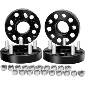 فواصل عجلات Dynofit 5x100 لسوبارو BRZ، Crosstrek، Impreza، Outback، Forester | 4 قطع 1 بوصة M12x1.25 مسمار 56.1 مم فاصل عجلة محوري، فاصل إطار أسود
