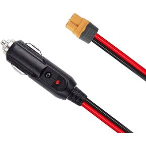 XT60 Extension Cable XT60 Female to Cigarette Lighter Male Plug Extension Cable 3.3Feet 12AWG XT60 Adpter Cable Compatible with Solar Panel RV Portable Power Station Solar Generator