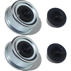 2PCS 2.72" Trailer Hub Dsut Cap,Trailer Axle Wheel Bearing Dust Cap Cup Grease Cover with 2 Rubber Plugs,Hub Dust Caps for Most 7000 to 8000 Pound Axles Dexter EZ Lube Trailer Camper RV