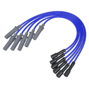 ACROPIX Car Spark Plug Coil Wires Ignition Coil Harness Cable 7mm Fit for Chrysler Pacifica Town Country Voyager 3.3L 3.8L No.05019593AA - Pack of 6