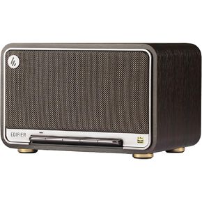 Edifier D32 Tabletop Wireless Speaker, Hi-Res Audio, LDACAACALAC, Bluetooth V5.3, 60W (RMS), 2.1 Acoustic Architecture, Full Digital Signal Process, 11h Playtime, APP Control, Black Walnut