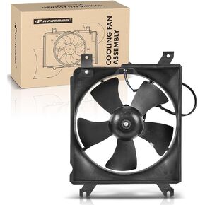 A-Premium A/C Condenser Fan Assembly Compatible with Select Mazda Models - Miata 1999-2005 - Replace# B6MC15035, NC1061710