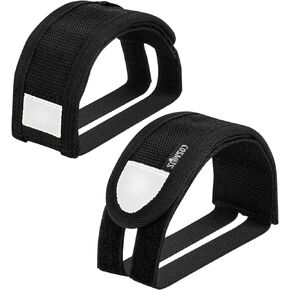 Cosmos 1 Pair Bike Pedal Straps Adjustable Bicycle Pedal Fixed Strap Universal Bike Pedal Toe Clips Straps Tape with Reflective Strips fo Outdoor Cycling Fixed Gear Bike Accessories