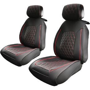 أغطية مقاعد أمامية من uxcell لسيارة Ford F150 2009-2014 لسيارة Ford F-150 2015-2018 2019-2023 وسادة حماية للمقعد مقاومة للماء من الجلد الصناعي باللون الأسود قطعتين