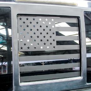Fits Toyota Tacoma 2016-2023 Rear Back Middle Window American USA Flag Vinyl Decal Matte Black