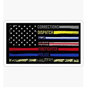 First Responder Flag Graphic Design - Sticker Graphic - Waterproof - Fade Resistant Die Cut