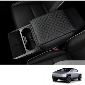 Center Console Cover for Cybertruck Accessories, Armrest Box Cover Pad for 2024 Tesla Cybertruck, with Two Side Pockets