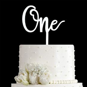 Mirror Silver Number One Cake Topper Decoration, 1st Birthday Cake Topper, One Year Birthday Party Decor for Baby, Couples and Marriage First Anniversary