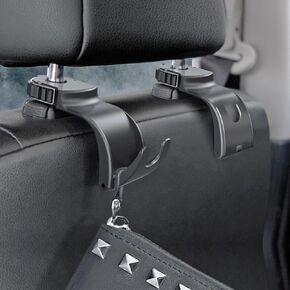 Purse Hook for Car Seat Hooks for Headrest, [Soft Aluminum Arm & Foldable Hooks] Headrest Hooks for Car Purse Hook, Universal Car Seat Back Storage Hooks for Car Seat Headrest