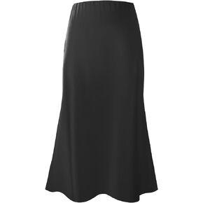Komorebi Satin Skirt for Women High Waist Midi Skirt Elegant Silk Skirts Summer Casual Flared A Line Skirts