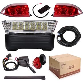 10L0L Golf Cart Light Kit (12V) for Club Car Precedent G&E (2004 UP), Deluxe Club Car Precedent Light Kit with Turn Signals, Hazard Flasher, Horn and Brake