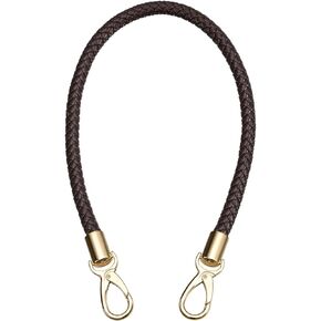 uxcell Leather Purse Strap, 60cm/23.6" PU Braided Purse Replacement Handle for Women's Handbag Underarm Bag Tote (Brown)