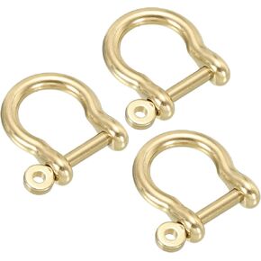 أغلال PATIKIL D-Ring، 3 قطع 19/32 بوصة عرض داخلي من النحاس النقي على شكل حرف U خطاف مفاتيح صغير من أجل استبدال الجلود اليدوية