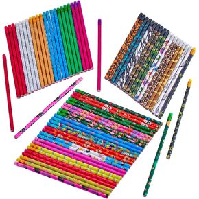 Pencil Assortment 144PC - Assorted Colorful Pencils - Classroom Pencils w/Durable Erasers - Awards Incentives, Teacher Supplies, Student Reward, Fun School Supplies, Stationery Party Favors