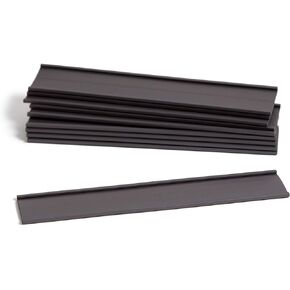 U Brands Magnetic Card Holders, 6" X .5", Black, 10 Pack