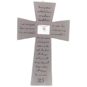Roman Giftware Inc., Wedding & Anniversary, 7" H 25TH Anniversary WALLCROSS,Religious, Inspirational, Durable (1x4x7)