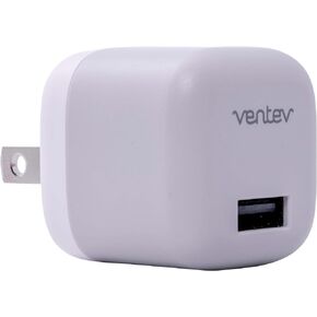 Ventev - شاحن حائط USB فائق السرعة بقدرة 12 وات لأجهزة iPhone وXs/XR/X وiPad وAirPods وPixel وGalaxy والمزيد - شحن أسرع 2X مقابل 5W - أبيض
