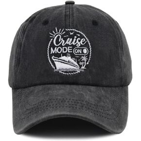 Cruise Mode On Baseball Caps for Men Women, Adjustable Embroidered Cotton Outdoor Hats