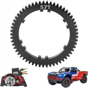 ترس حفز من الفولاذ المقوى 57T لـ Arrma 1/8 Mojave 4S 4X4 BLX RC قطع غيار السيارات (أسود)