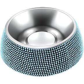 eing Dog Bowls, Stainless Steel Pet Bowls with Bling Rhinestones,Pet Bowls Food Water Feeder with Non-Skid Rubber Base for Puppy Cats Dogs (320ML,1 - Pack, Purple) in Kuwait