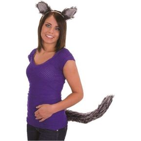 Jacobson Hat Company womens Adult Wolf Ears Headband and Tail Set, Grey, Medium Adult