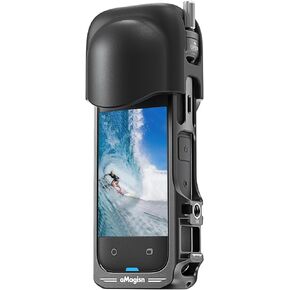 360 X4 Aluminium Protective Quick Release Cage Case,Quick Release Mount and Silicone Lens Guards Cap Compatible with Insta360 X4 (Bundle 3)