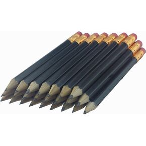ezpencils - Black Barrel Golf (1/2 a pencil - Pew pencils) Blank Hexagon Pencils with Eraser - 48 pkg - Non-Smudge Eraser - # 2 HB Lead - Sharpened - NEW