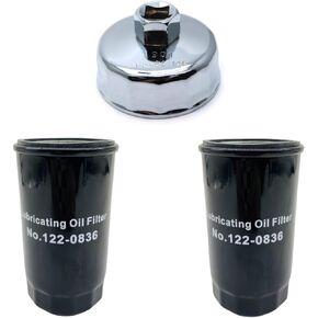2-Pack Oil Filter 122-0836 Wrench Kit Compatible with Cummins Onan HGJAA HGJAB HGJAC 5500 5000 RV Marquis Generator Replace 01220836
