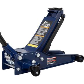 TCE ATZ830026XU-3 Ultra Low Profile Floor Jack: Heavy Duty Hydraulic Steel Service Jack with Dual Piston Quick Lift Pump and Detachable Handle, 6,000 LBS Capacity (3 Ton), Blue