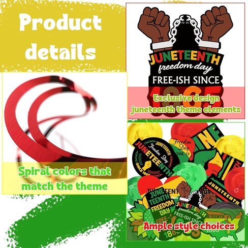 30 قطعة من زخارف الدوامات المعلقة من Juneteenth، تاريخ أسود، شهر أسود، مهرجان أمريكي أفريقي، يوم الاستقلال، يوم الحرية، علامة وطنية لمستلزمات ديكورات الحفلات in Kuwait