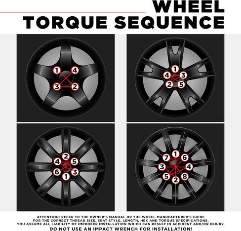 صواميل العروة M12x1.5 من White Knight لسيارة Toyota وLexus وKia وGenesis - طراز مصنع من الكروم الأسود مع غسالة - فولاذ كربوني للبناء المتين وتركيب EZ - 5307BK-20AM (20 حزمة) in Kuwait