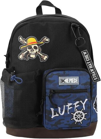 One Piece Live Action Straw Hat Pirates Logo & Luffy Badge Black Hydration Backpack in Saudi Arabia