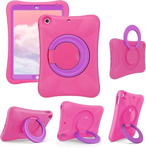 NLR FUN Kids Case for iPad, Shockproof Cover for 9.7" iPad 6th/5th Generation (2018/2017) / iPad Air 2 / iPad Air, Lightweight Full Body Protective Case with Foldable Handle/Stand Boy (Blue+Green) in Saudi Arabia