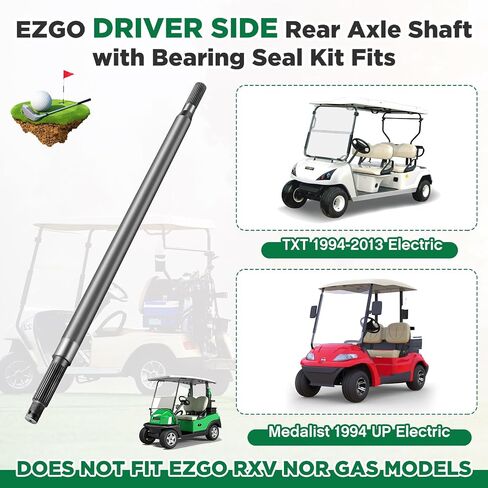 Golf Cart Rear Axle Shaft with Bearing Seal Kit Driver Side or Passenger Side Compatible with EZGO Electric Models 1994-2013 OEM 20377G11 Replacement Parts Accessories in Saudi Arabia