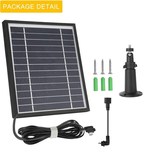 لوحة شمسية iTODOS لـ Blink Outdoor 4 (الجيل الرابع)/(الجيل الثالث) وBlink XT XT2، كابل شحن طاقة خارجي بطول 11.8 قدم وحامل قابل للتعديل، سبائك ألومنيوم مقاومة للطقس قوية ومضادة للشيخوخة in Kuwait