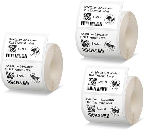 3 Roll Q21 Label Maker Paper 30 * 20mm 1.18" x 0.78" 320 Labels/Roll Black on White Thermal Paper… in Saudi Arabia
