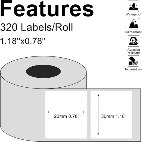 3 Roll Q21 Label Maker Paper 30 * 20mm 1.18" x 0.78" 320 Labels/Roll Black on White Thermal Paper… in Saudi Arabia