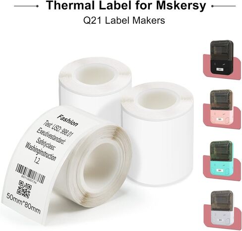 3 Roll Q21 Label Maker Paper 30 * 20mm 1.18" x 0.78" 320 Labels/Roll Black on White Thermal Paper… in Saudi Arabia
