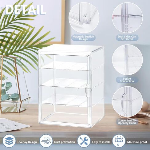 علبة عرض أكريليك صندوق عرض أكريليك مع 3 لوحات مقسمة للأحذية والكعك واللعبة والكتاب ونماذج السيارات والشخصيات القابلة للجمع in Kuwait