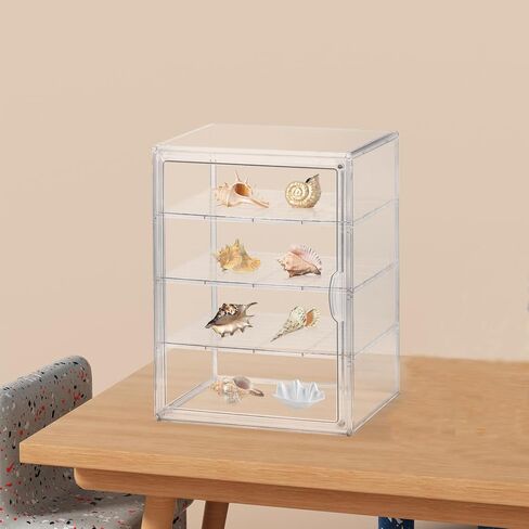 علبة عرض أكريليك صندوق عرض أكريليك مع 3 لوحات مقسمة للأحذية والكعك واللعبة والكتاب ونماذج السيارات والشخصيات القابلة للجمع in Kuwait