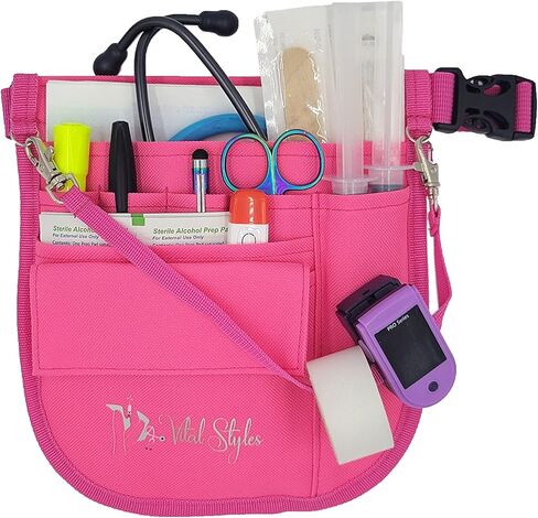 Nurse Fanny Pack, Multiple Compartment Medical Waist Bag Organizer With Tape Holder, Fashionable Storage for Emergency Medical Supplies (Pain Pink) in Saudi Arabia